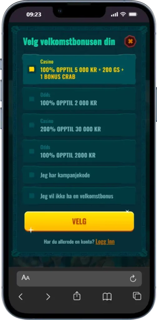 Spinanga casino velkomstbonus velg mellom casino og odds-bonuser på mobil